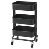 IKEA Rashult Siyah 38x28x65 cm Servis Arabası