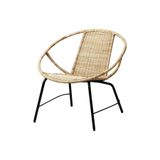 IKEA Rattan Berjer Koltuk, 60x60 cm, Antrasit