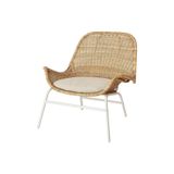 IKEA Rattan Berjer Koltuk, Beyaz Metal Çerçeve, Krem Oturma Minderi 2006293012724