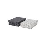 IKEA Rattaren 2 Adet Nokta Desenli Kapaklı Saklama Kutusu 34x24x9 cm ve 35x25x10 cm