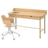 IKEA RIDSPÖ/FJALLBERGET çalışma masası ve sandalye meşe bej - 59502783