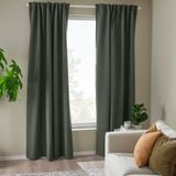 IKEA ROSENMANDEL karartma perde/2 kanat koyu yeşil - 70539068