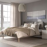 IKEA SAGESUND/LÖNSET çift kişilik karyola kahverengi - 19496500