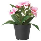 IKEA Saksılı Yapay Bitki Pembe Balsam Çiçeği, MeridyenDukkan 9 cm İç/Dış Mekan