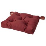 IKEA Sandalye Minderi Bordo-Koyu Kırmızı Renk 40/35x38x7 Cm MeridyenDukkan Cırt-Cırtlı-Pamuklu