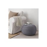 IKEA Sandared Puf, Gri, Yuvarlak, 56 cm Çap, Örme Kumaş