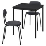 IKEA SANDSBERG mutfak masası takımı siyah-Remmarn antrasit - 19608395