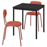 IKEA SANDSBERG mutfak masası takımı siyah-Remmarn kırmızı/kahverengi - 99608396