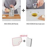 Ikea Sarımsak Ezici ve Rende Ikili Set Kurulama Bezi ve Sünger Hediye