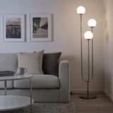 IKEA SIMRISHAMN yer lambası beyaz-krom kaplama - 10437765
