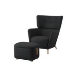 IKEA Siyah Berjer Koltuk, 70 x 70 cm, Puf ile Birlikte