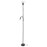 IKEA Siyah Beyaz Elegant Yer ve Okuma Lambası, 178 cm, E27 Duy Tipi