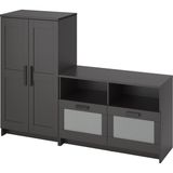IKEA Siyah Fonksiyonel Tv Ünitesi 200X41X95 cm