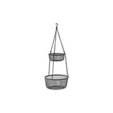 IKEA Siyah Renk Mutfak Askısı, Tel Sepet 2 Katlı, 25x63 cm, Asılabilir Galvanizli Çelik