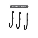 IKEA SKADIS 3 adet siyah kanca, çok amaçlı pano parçası, siyah, 4.5x7 cm,