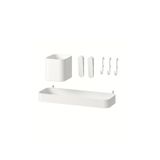 IKEA Skadis 7'li Pano Aksesuarları Seti, Çelik Raf, Kutu ve Kanca, Beyaz