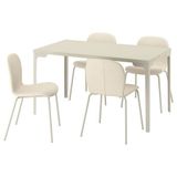 IKEA SKALSTA mutfak masası takımı açık gri/bej-Knaback bej - 49590775