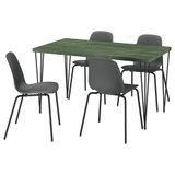 IKEA SKALSTA mutfak masası takımı koyu gri/yeşil mermer görünümlü-siyah/gri - 69609180