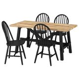 IKEA SKOGSTA mutfak masası takımı akasya-siyah - 99608773