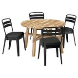 IKEA SKOGSTA/RAMSNAS mutfak masası takımı akasya-Vissle koyu gri - 89623712