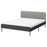 IKEA SLATTUM çift kişilik karyola gri-bej - 69613479