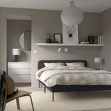 IKEA SLATTUM çift kişilik karyola vissle koyu gri - 00571245