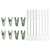 IKEA Slibb Yeşil Mandal Seti, Halka ile Asma Aparatı, 8'li Set, 10 cm, Çamaşır Mandalı