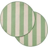 Ikea Smörfısk Amerikan Servis - Çizgili Kırık Beyaz-Açık Yeşil, Çap 35 cm