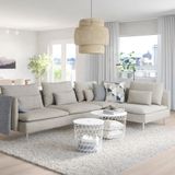 IKEA SÖDERHAMN 4'lü köşe kanepe viarp Bej-kahverengi - 89305842