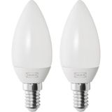 Ikea Solhetta LED Ampul E14 Işık Rengi: Sıcak Beyaz (2700 Kelvin) 250 Lm 2 Adet - Doğal Beyaz