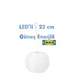 Ikea Solvınden 22 Cm Beyaz Solar Güneş Enerjili Sarkıt Lamba Bahçe Teras Balkon Lambası