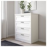 IKEA SONGESAND 4 çekmeceli şifonyer beyaz - 10366777