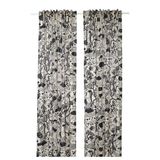 IKEA STOCKHOLM 2025 fon perde/2 kanat beyaz-siyah - 10601096