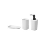 IKEA Storavan Beyaz Banyo Aksesuar Seti - Sıvı Sabunluk - Katı Sabunluk - Diş Fırçalık