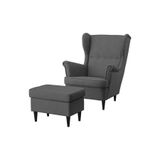 IKEA STRANDMON Berjer Koltuk, Nordvalla Koyu Gri, Klasik Tasarım, 82x96x101 cm