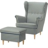 Ikea Strandmon Berjer Koltuk - Sulviken Mavi-Bej. 82X96X101 cm Ölçüleriyle Evinizde Kusursuz Bir Din