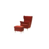 IKEA STRANDMON Berjer Koltuk, Tommaboda Kahverengi-Kırmızı, 82x96x101 cm