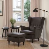 IKEA STRANDMON berjer ve puf grann-bomstad koyu kahve - 09483904