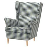 IKEA STRANDMON tekli koltuk Sulviken mavi-bej - 00613170
