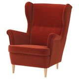 IKEA STRANDMON tekli koltuk Tommaboda kahverengi-kırmızı - 30613164