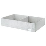 IKEA Stuk Beyaz Gri 34x51x10 cm Bölmeli Kutu