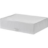 Ikea Stuk Dekoratif Beyaz-Gri Kare Desenli Saklama Kutusu, Hurç, 71X51X18 cm Stuk Kareli