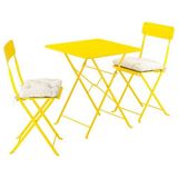 IKEA SUNDSÖ katlanabilir masa ve katlanabilir sandalye seti parlak sarı - 89573255