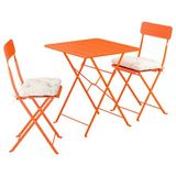 IKEA SUNDSÖ katlanabilir masa ve katlanabilir sandalye seti parlak turuncu - 79573251