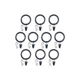 Ikea Syrlıg Perde Halkası Seti, Siyah, 38 Mm, 10 Adet