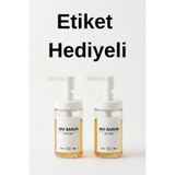 IKEA Tackan 2 Adet Cam Sıvı Sabunluk (200 ml) + Suya Dayanıklı "Sıvı Sabun" Etiketi Hediyeli