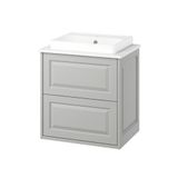IKEA TANNFORSEN/TOLKEN/ORRSJÖN lavabo dolabı kombinasyonu açık gri-beyaz mermer görünüm - 19629816