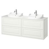 IKEA TANNFORSEN/TOLKEN/RUTSJÖN lavabo dolabı kombinasyonu beyaz-beyaz mermer görünüm - 59528392