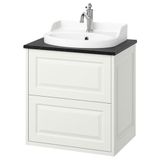 IKEA TANNFORSEN/TOLKEN/RUTSJÖN lavabo dolabı kombinasyonu beyaz-siyah mermer görünüm - 29521486