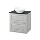 IKEA TANNFORSEN/TOLKEN/VASTERSJÖN lavabo dolabı kombinasyonu açık gri-siyah mermer görünüm - 99629902